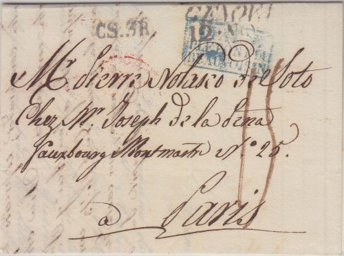 Königreich Sardinien/Frankreich - Genua 1827 L2 Portobrief n. Paris