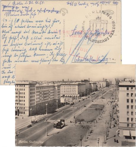 DDR - "Berlin - Hauptstadt Deutschlands nicht der Sowjetzone" Gegenstempel 1961