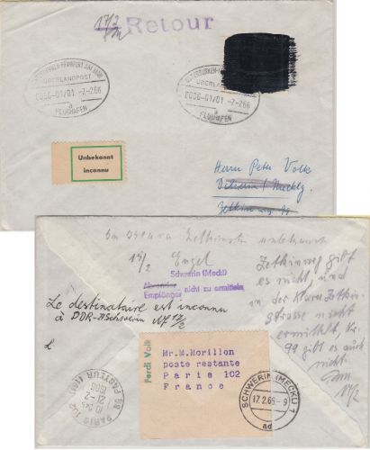 BRD/Postkrieg - 20 Pfg. 20 J. Vertreibung BriefÜberlandpost Osterburken FFM 1966