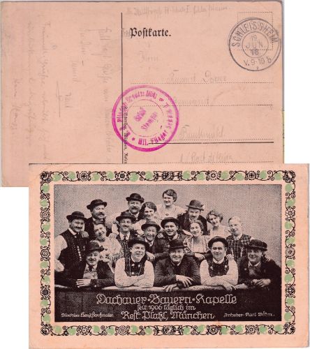 Bayern - Schleissheim 1918 Flieger-Ers.Abt. Feldpostkarte n. Bruckmühl