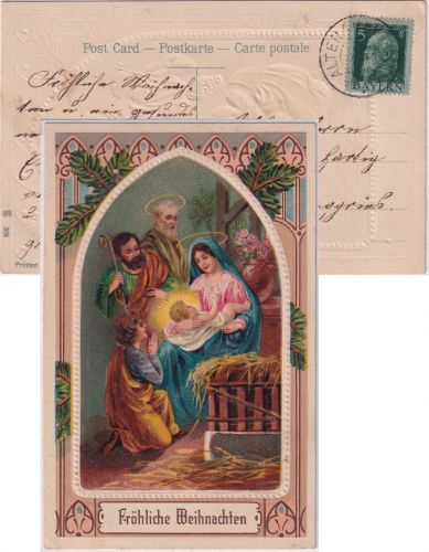 Bayern - Altenau b. Murnau 1911 seltener K2 Weihnachtskarte n. Lenggries