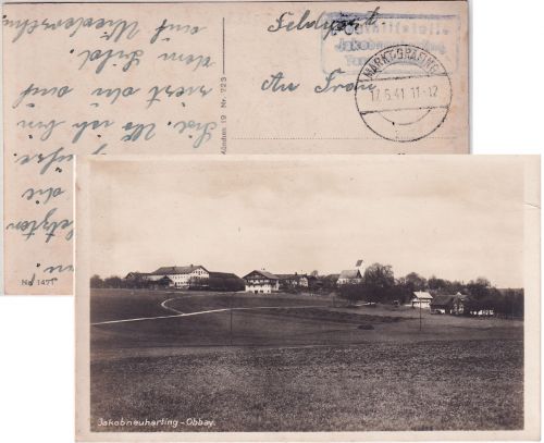 DR - Jakobneuharting T. Grafing Posthilfstelle-Ra3 Feldpostkarte (Orts-AK) 1941