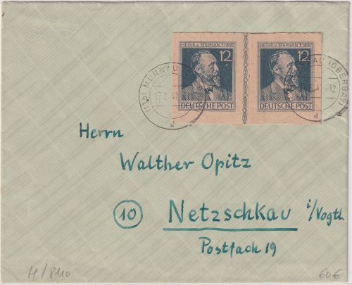All.Bes. - 2x12 Pfg. Stephan GAA Fernbrief Murnau - Netzschkau 1947