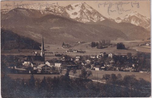 Bayern - Siegsdorf Ortsansicht priv. sw-Fotokarte gelaufen 1919