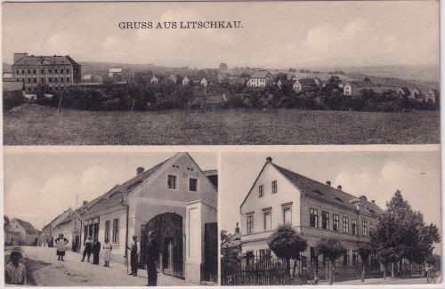 Sudetenland - Litschkau Mehrbild-sw-AK Feldpostkarte K.Nr. 13 n Tangerhütte 1938