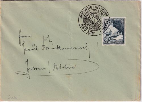 Sudetenland - Reichenberg "NSV hilft" SST Drucksache n. Jessen