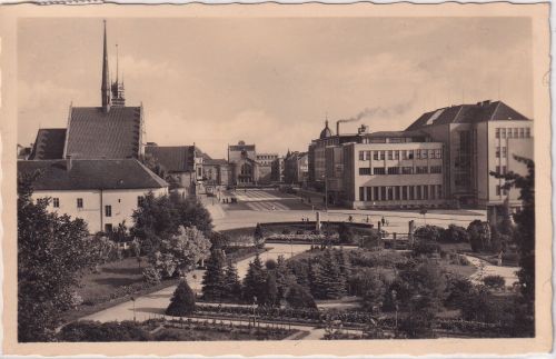 Sudetenland - Pardubice Ortsansicht sw-Foto-AK gelaufen 1941
