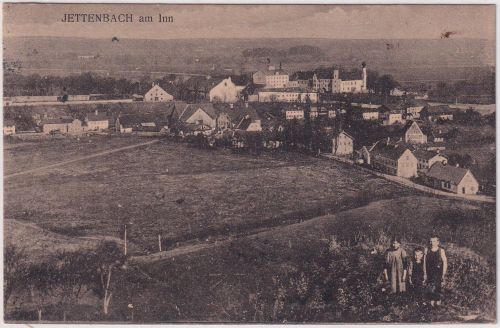 Bayern - Jettenbach a. Inn Ortsansicht sw-AK gelaufen 1920