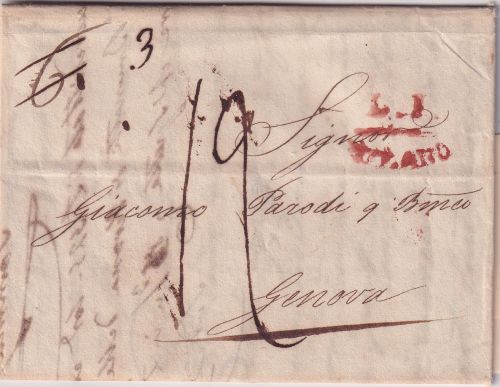 Österreich/Lombardei - Mailand 1815 Grenzfrankobrief n. Genua/SARDINIEN