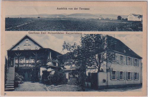 Rheinl.-Pfalz - Ruppertsberg Gasthaus Motzenbäcker sw-Mehrbild-AK gelaufen 1913