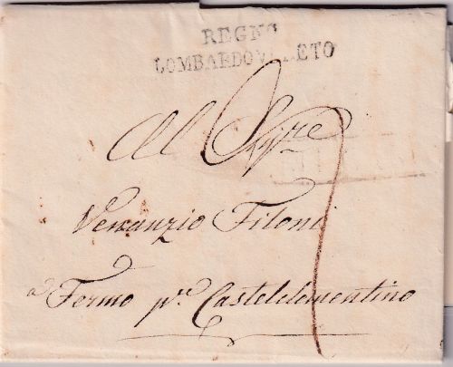 Österreich/Lombardei/Kirchenstaat - Regno Lombardo Veneto L2 + Ra1 Milano 1823
