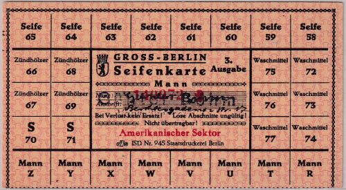 All.Bes. - Gross-Berlin/Amerikanischer Sektor Seiffenkarte Mann 3. Ausgabe 945