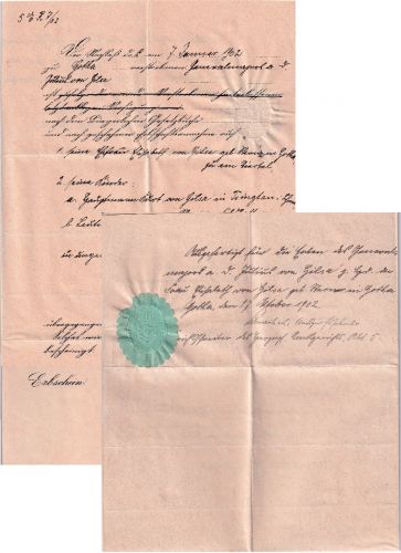 DR - Gotha 1902 Erbschein Generalmajor Julius von Gilsa - Inhalt !!