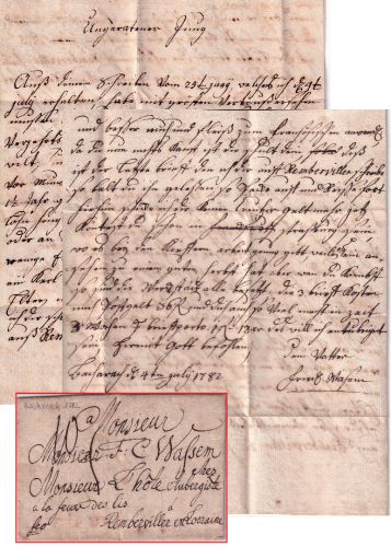 Bayern/Kurpfalz - Bacharach 1782 (kaiserl. Reichspostanst.) Francobrief Inhalt !