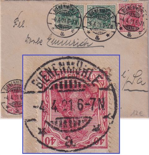 DR - 2x5+2x10 Pfg. Germania Brief Bienenmühle - Freiberg 1921