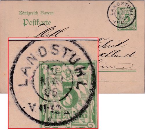 Bayern - Landstuhl 10. MAI 06 Reserve-K2 5 Pfg. ganzsache n. Mannheim
