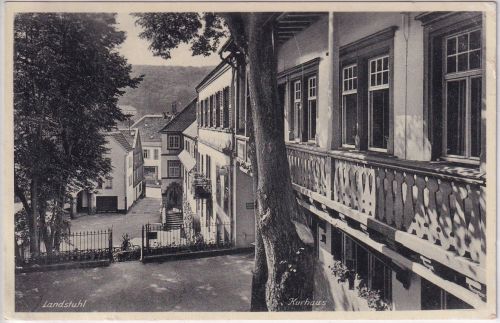 Rheinl.-Pfalz - Landstuhl Kurhaus sw-Foto-AK gelaufen/Feldpost 1940