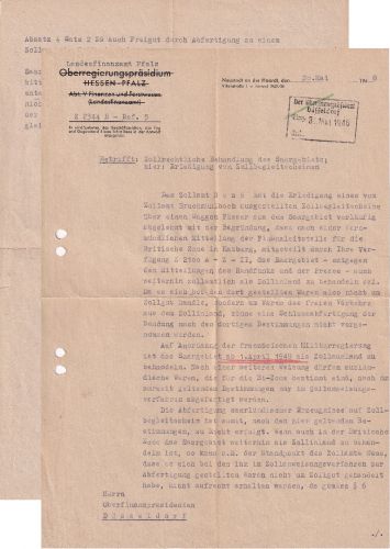 FZ/Rheinl.-Pfalz - Neustadt a.d. Haardt 20. Mai 1948 zweiseitiges Schreiben !!