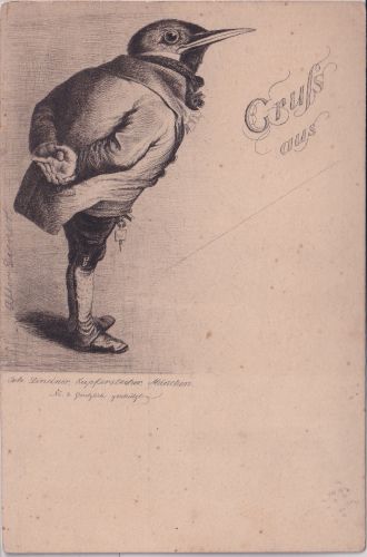 Bayern - München "Alter Diener" Lindner Kupferstich-AK No.4 ungelaufen ca. 1890