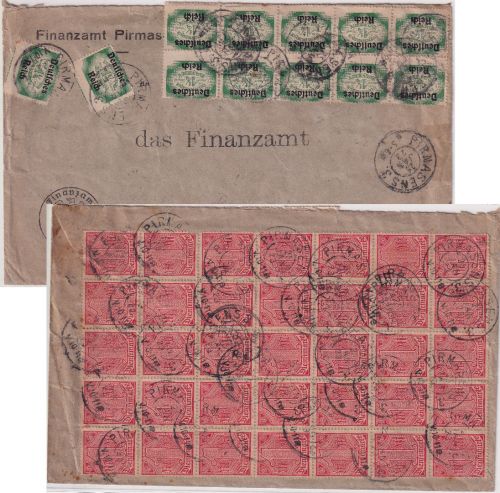 DR-Infla - 35x1 M. Ziffer u.a. Dienstbrief Pirmasens 3 - Heidelberg 25.1.23
