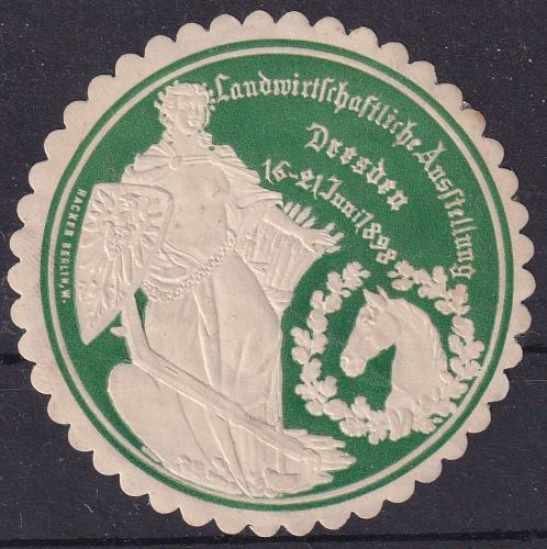 DR - Dresden 1898 Landwirtschaftliche Ausstellung Siegeloblate