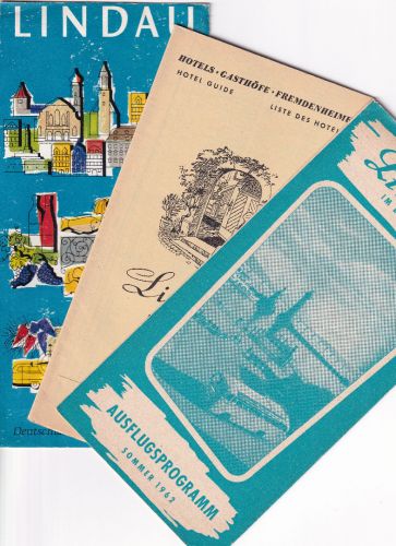 Bayern - Lindau 1962 Ausflugsprogramm/Hotelliste/Ferienprospekt