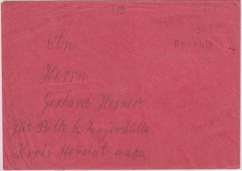 SBZ - Bad Freienwalde Oder 18.9.45 Bezahlt Notstempel Brief n. Tangerhütte