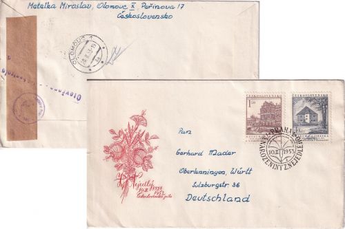 CSSR - 2 Kc. Schmuck-FDC 75. Geb. Nejedly ESST Prag 10.2.53 Zollkontrolle