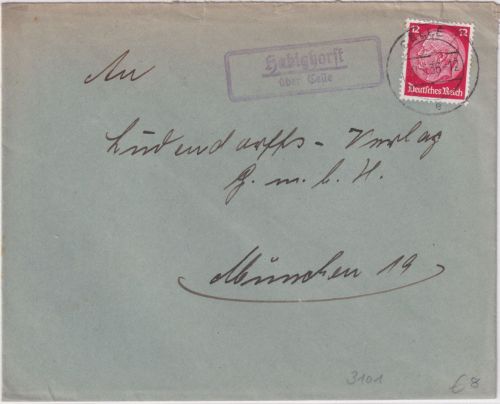DR - Habighorst ü. Celle Landpost-Ra2 Brief n. München 1936