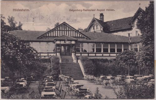Niedersachsen - Hildesheim Galgenberg Restaurant A. Holzen sw-AK gelaufen 1920