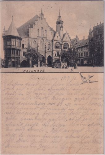 Niedersachsen - Bockenem Rathaus sw-AK gelaufen 1896