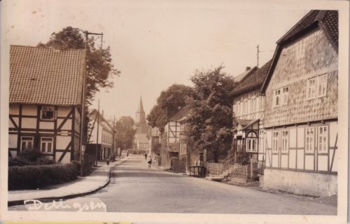 Niedersachsen - Delligsen Straßenansicht sw-Foto-AK ca. 1935