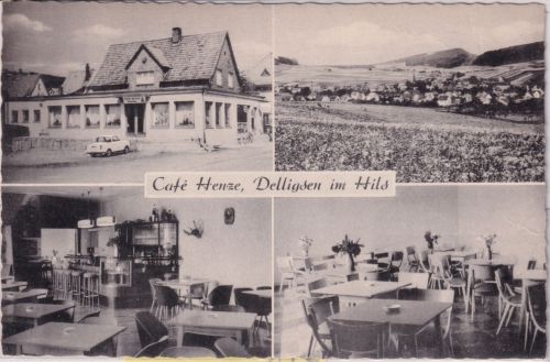 Niedersachsen - Delligsen Cafe Henze sw-Mehrbild-Foto-AK ca. 1955