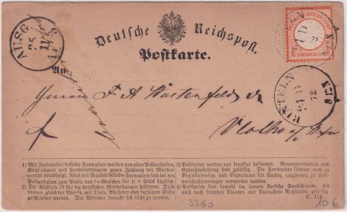 DR - 1/2 Gr. gr. Brustschild Karte K1 Rinteln - Vlotho 1872