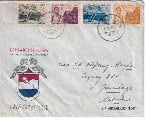 Niederl. Neuguinea - Leprabekämpfung 1956 Satz Schmuck-FDC Hollandia 15.12.56