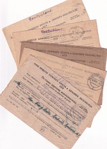 All.Bes./UdSSR - Weinheim a/Bergstr. 5 Kgf-Karten Heimat/Lager/Heimat 1946/1947