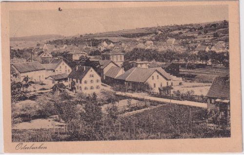 Baden-Württemberg - Osterburken Ortsansicht Bahnhof etc. sw-AK gelaufen 1923