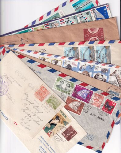 China/Japan/Taiwan - Brieflot 9 Belege Portostufen etc. alt bis neu