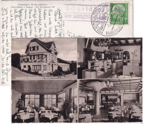 BRD - Schneidhain ü. Königstein Landpost-Ra2 entspr. AK n. Ochtrup 1955