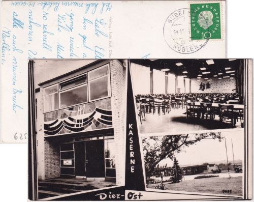 BRD - Bubenheim ü. Koblenz Poststelle I AK Kaserne Diez-Ost n. Pirmasens 1961