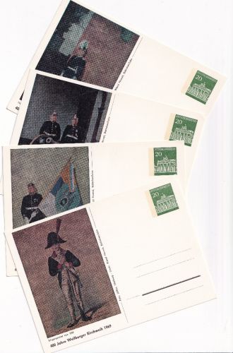 BRD - Weilburger Kirchweih 400 Jahre 4x20 Pfg. Privatganzsachen ungebraucht 1969