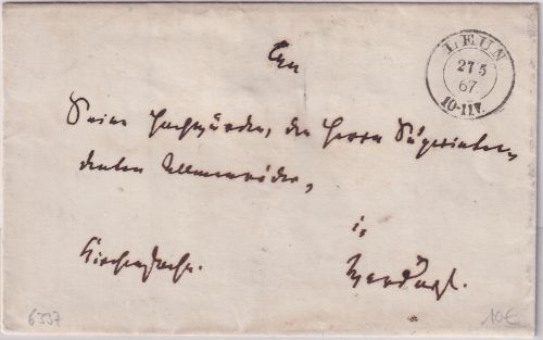 Preussen - Leun 27/5 67 K2 Dienstbrief n. Werdohl (?)
