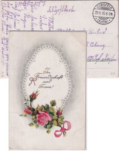 DR - Gersfeld (Rhön) 1916 Feldpostkarte Mosbach - 183. Inf.Div.