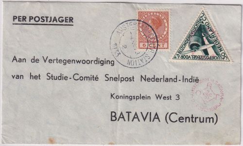 Niederlande - Firstflight Amsterdam Batavia 1933 Luftpostbrief