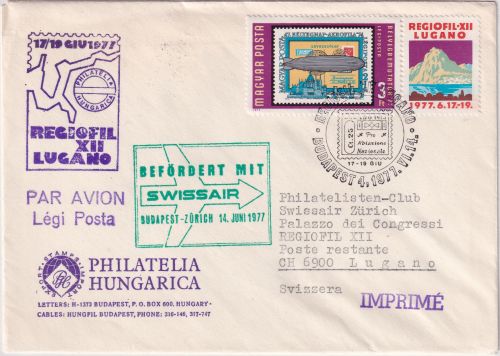 Ungarn - Swissair Sonderflug REGIOFIL XII Budapest Zürich 1977