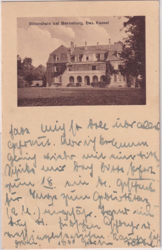 Hessen - Rittershain b. Berneburg sw-AK gelaufen 1930
