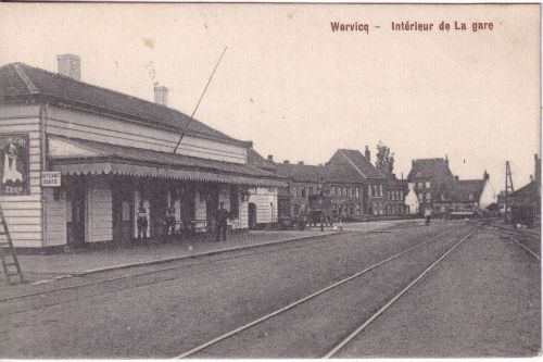 Frankreich - Werviq Bahnhof sw-AK gelaufen/Feldpost K.B. III. Inf.Div. 1915
