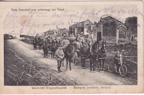 Bayern - 10. Bayer. Inf.Div. Feldpostkarte/AK Rotkreuz-Kolonne (Domprix) 1915