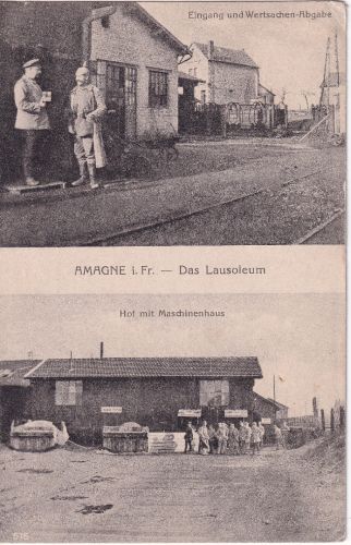 Frankreich - Amagne Lausoleum sw-Mehrbild-AK gelaufen/Feldpost 1916