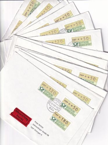 BRD - 180+120+50 Pfg. ATM Eilbrief/FDC 2.1.81 - 14 versch. Standorte !